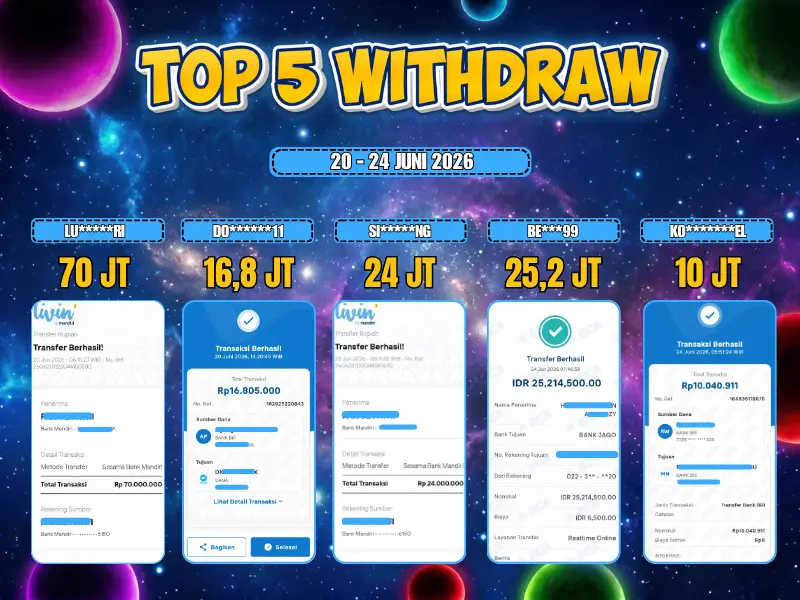 TOP 5 WD 20 JUNI - 24 JUNI 2026