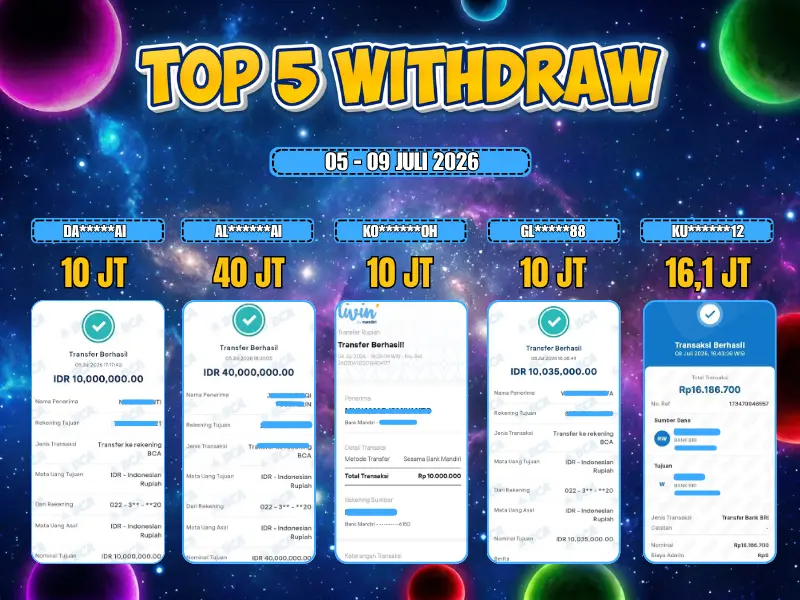 TOP 5 WD 05 JULI - 09 JULI 2026