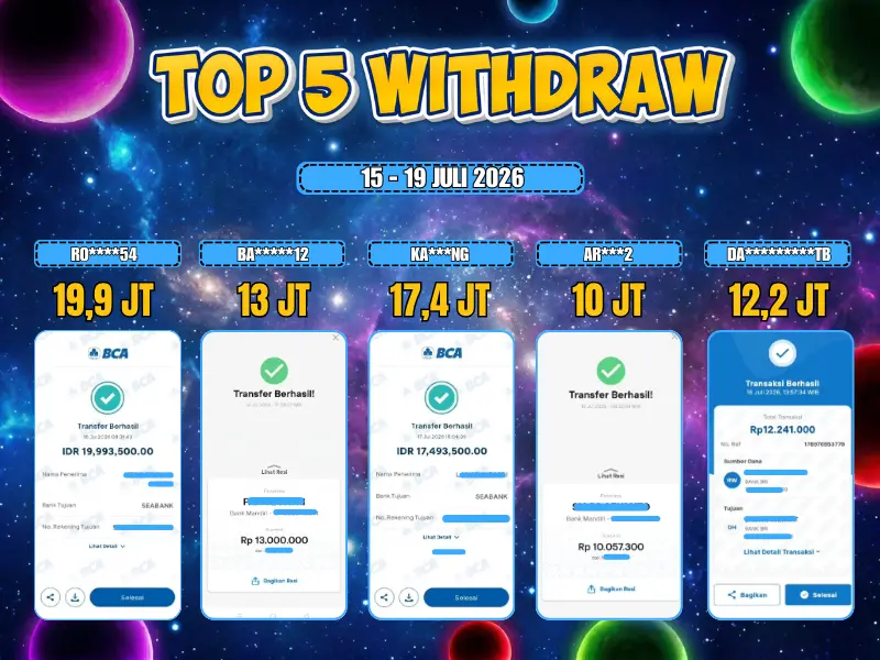 TOP 5 WD 15 JULI - 19 JULI 2026