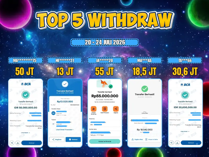 TOP 5 WD 20 JULI - 24 JULI 2026