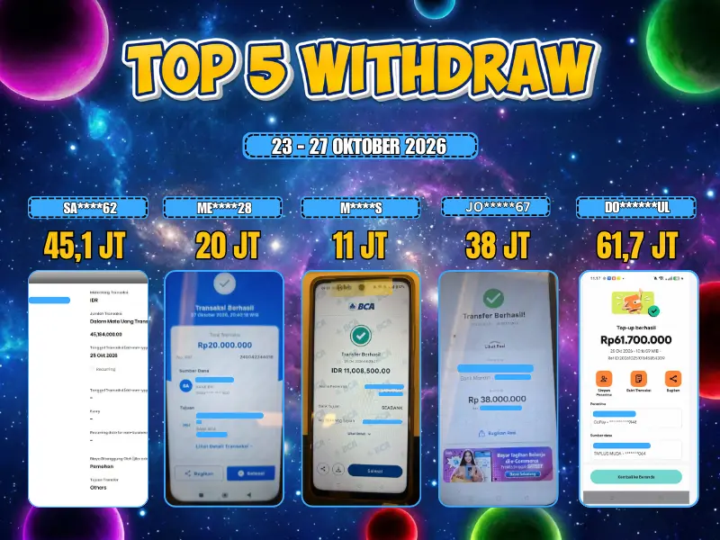 TOP 5 WD 23 OKTOBER - 27 OKTOBER 2026
