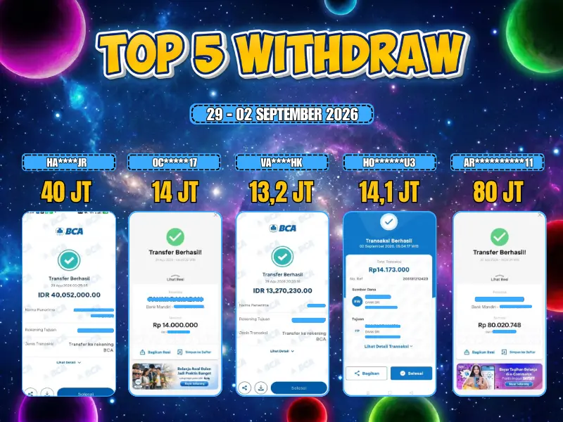 TOP 5 WD 29 AGUSTUS - 02 SEPTEMBER 2026