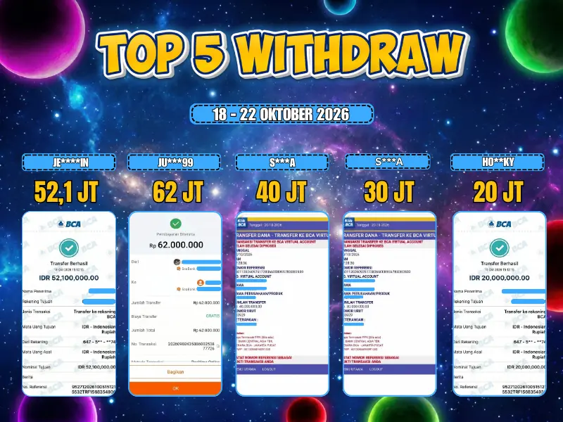 TOP 5 WD 18 OKTOBER - 22 OKTOBER 2026