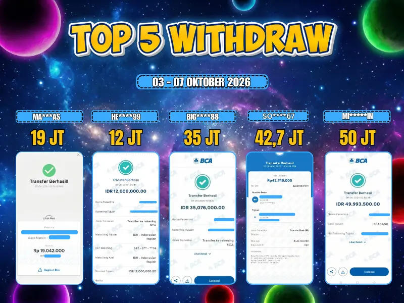 TOP 5 WD 03 OKTOBER 2026 - 07 OKTOBER 2026