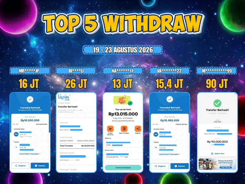 TOP 5 WD 19 AGUSTUS - 23 AGUSTUS 2026