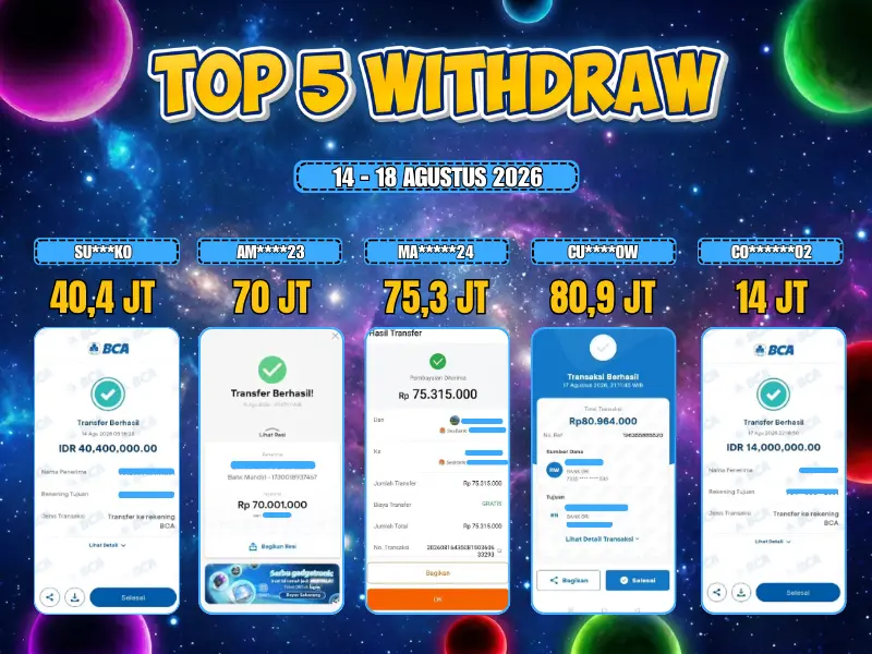TOP 5 WD 14 AGUSTUS - 18 AGUSTUS 2026