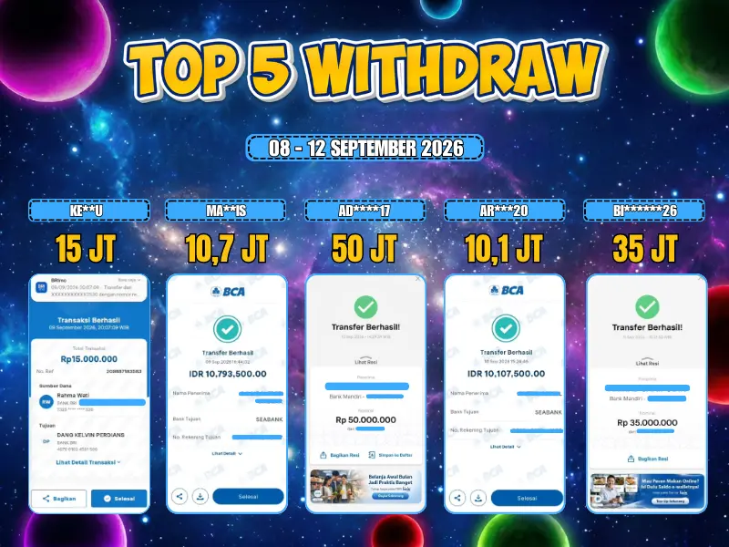 TOP 5 WD 08 SEPTEMBER - 12  SEPTEMBER 2026